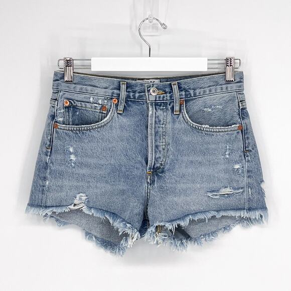 AGOLDE Parker Vintage Cut Off Denim Shorts Women’s Size 25 Swapmeet Distressed - Picture 2 of 5